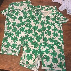 Little sleepies clover shorty rompers